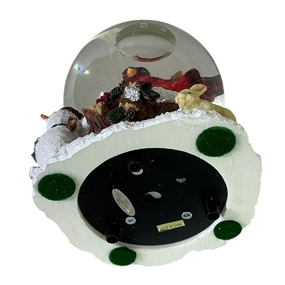 Cracker Barrel Vintage Musical Snow Globe White Christmas Song Cardinal Red Bird - Picture 12 of 16